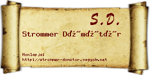 Strommer Dömötör névjegykártya